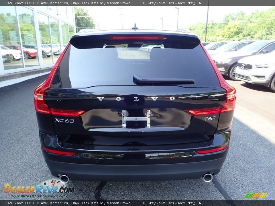2020 Volvo XC60 T6 AWD Momentum Onyx Black Metallic / Maroon Brown Photo #3