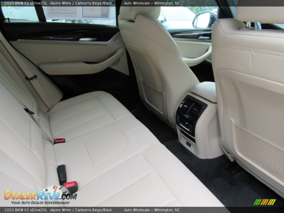 2020 BMW X3 sDrive30i Alpine White / Canberra Beige/Black Photo #12