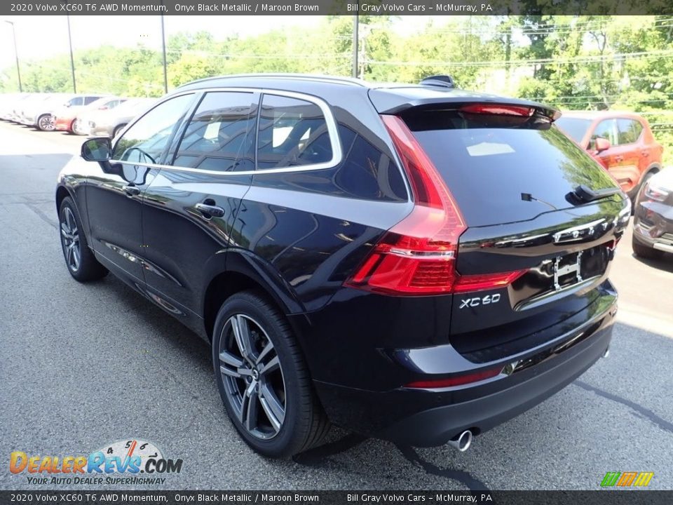 2020 Volvo XC60 T6 AWD Momentum Onyx Black Metallic / Maroon Brown Photo #4
