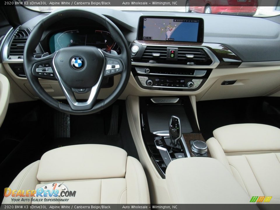 2020 BMW X3 sDrive30i Alpine White / Canberra Beige/Black Photo #14