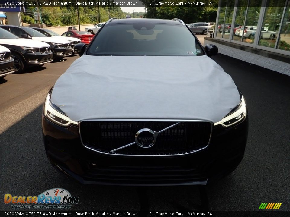 2020 Volvo XC60 T6 AWD Momentum Onyx Black Metallic / Maroon Brown Photo #6