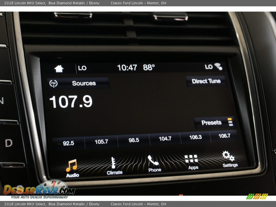 2018 Lincoln MKX Select Blue Diamond Metallic / Ebony Photo #12