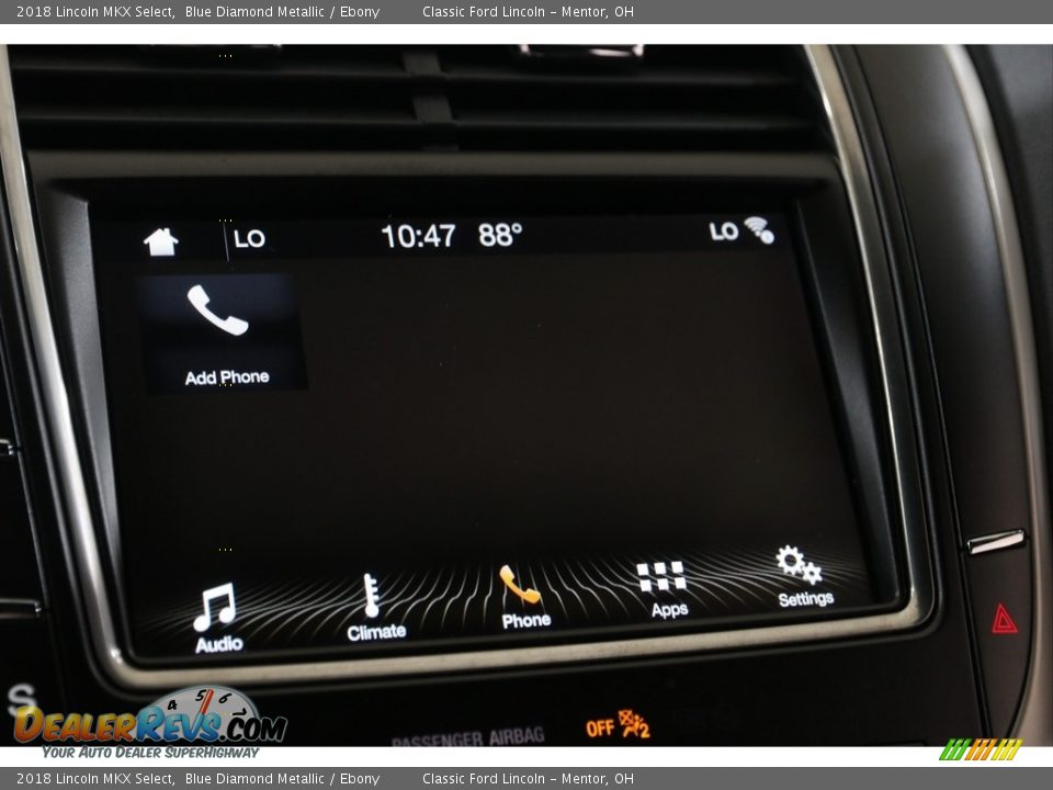 2018 Lincoln MKX Select Blue Diamond Metallic / Ebony Photo #14