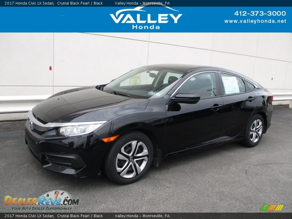 2017 Honda Civic LX Sedan Crystal Black Pearl / Black Photo #1