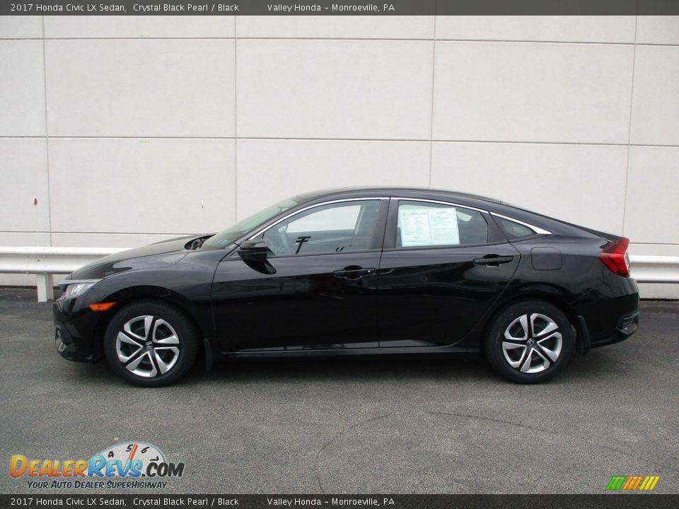 2017 Honda Civic LX Sedan Crystal Black Pearl / Black Photo #2