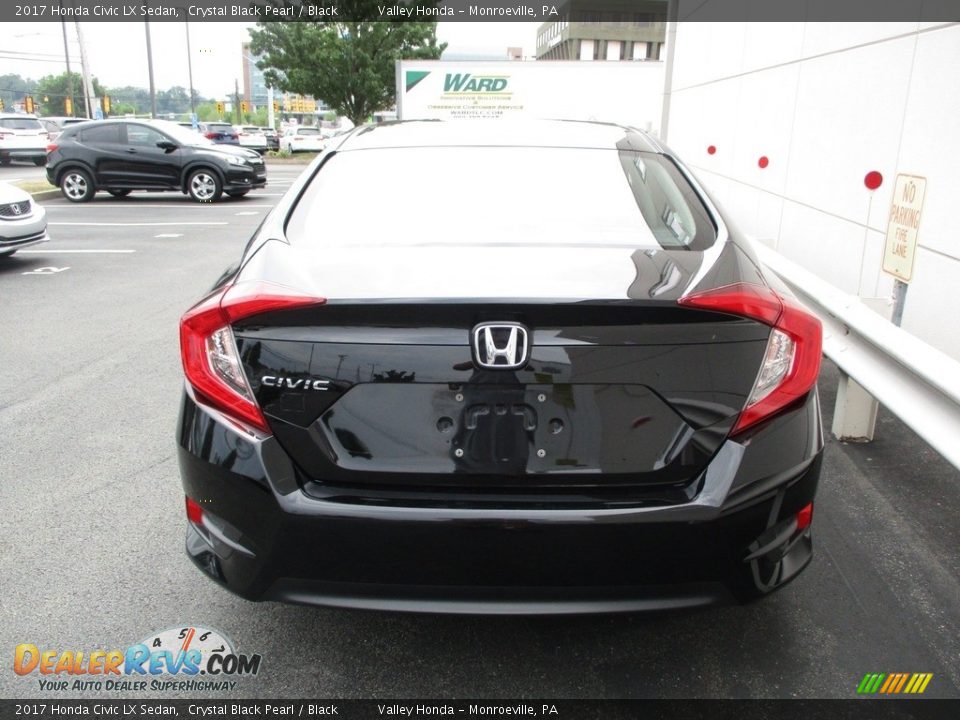 2017 Honda Civic LX Sedan Crystal Black Pearl / Black Photo #4
