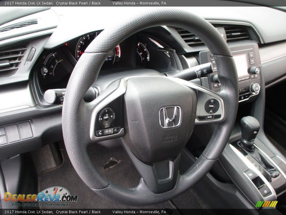 2017 Honda Civic LX Sedan Crystal Black Pearl / Black Photo #13