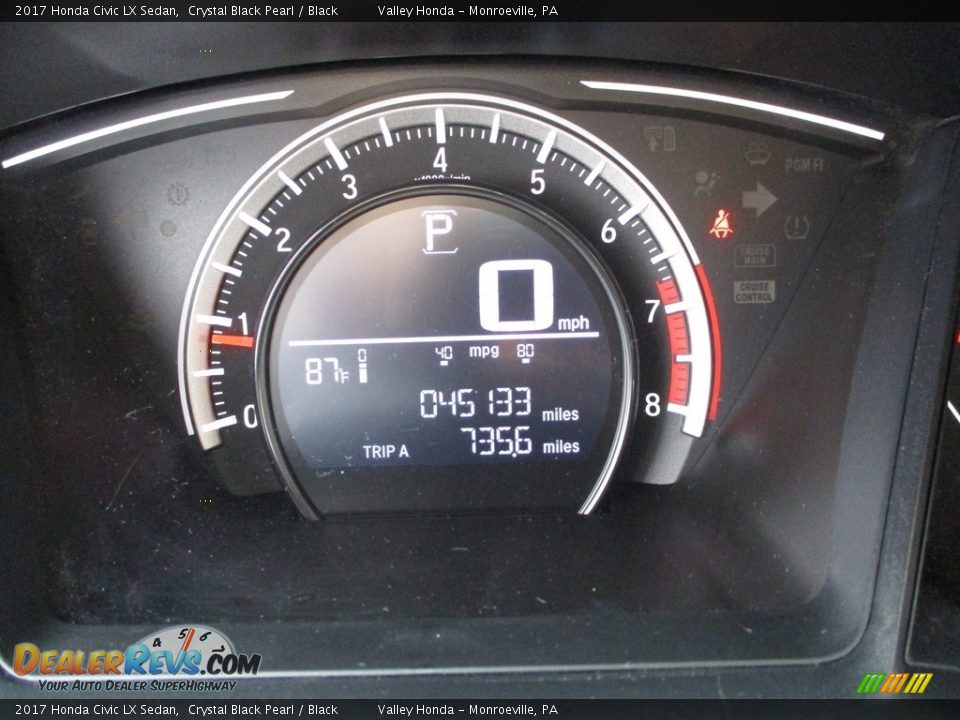 2017 Honda Civic LX Sedan Crystal Black Pearl / Black Photo #20