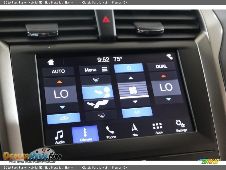 2019 Ford Fusion Hybrid SE Blue Metallic / Ebony Photo #12
