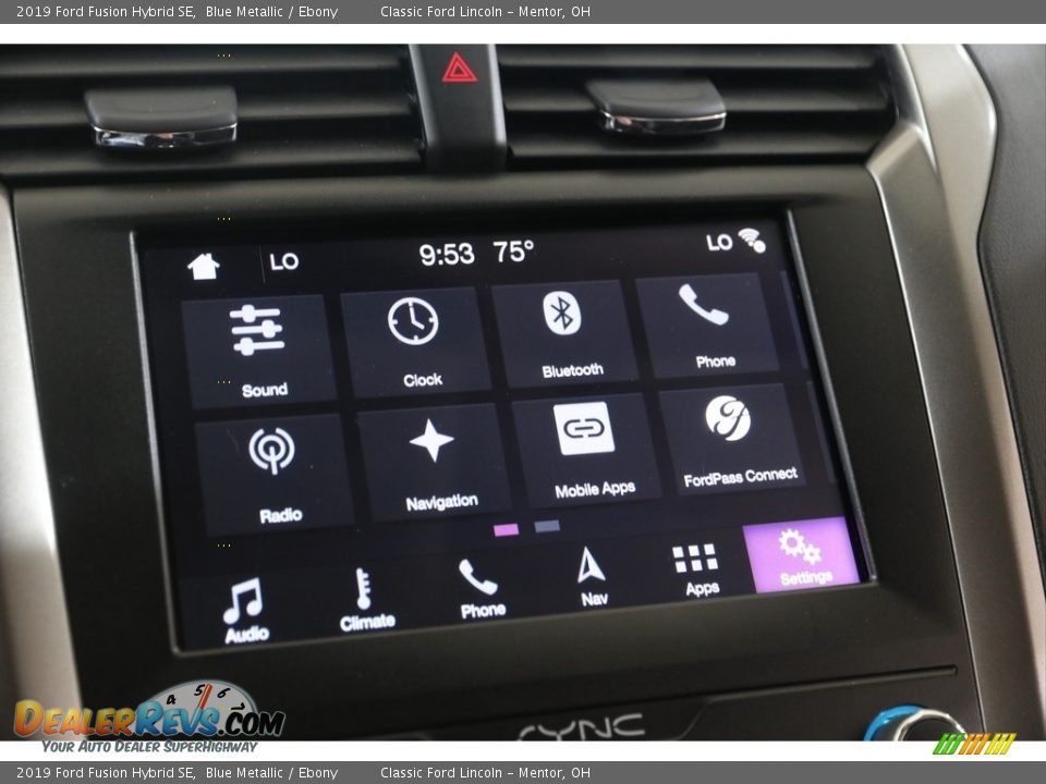 2019 Ford Fusion Hybrid SE Blue Metallic / Ebony Photo #17