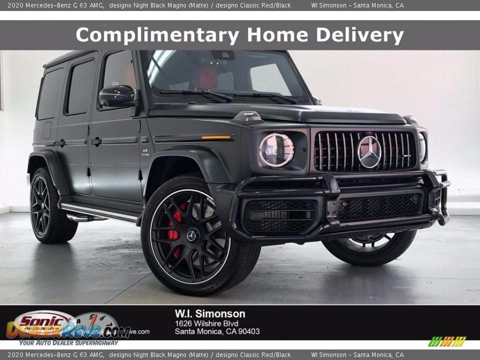 2020 Mercedes-Benz G 63 AMG designo Night Black Magno (Matte) / designo Classic Red/Black Photo #1