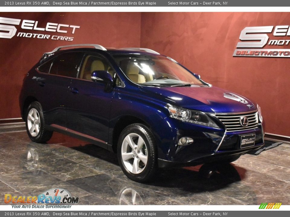 2013 Lexus RX 350 AWD Deep Sea Blue Mica / Parchment/Espresso Birds Eye Maple Photo #3