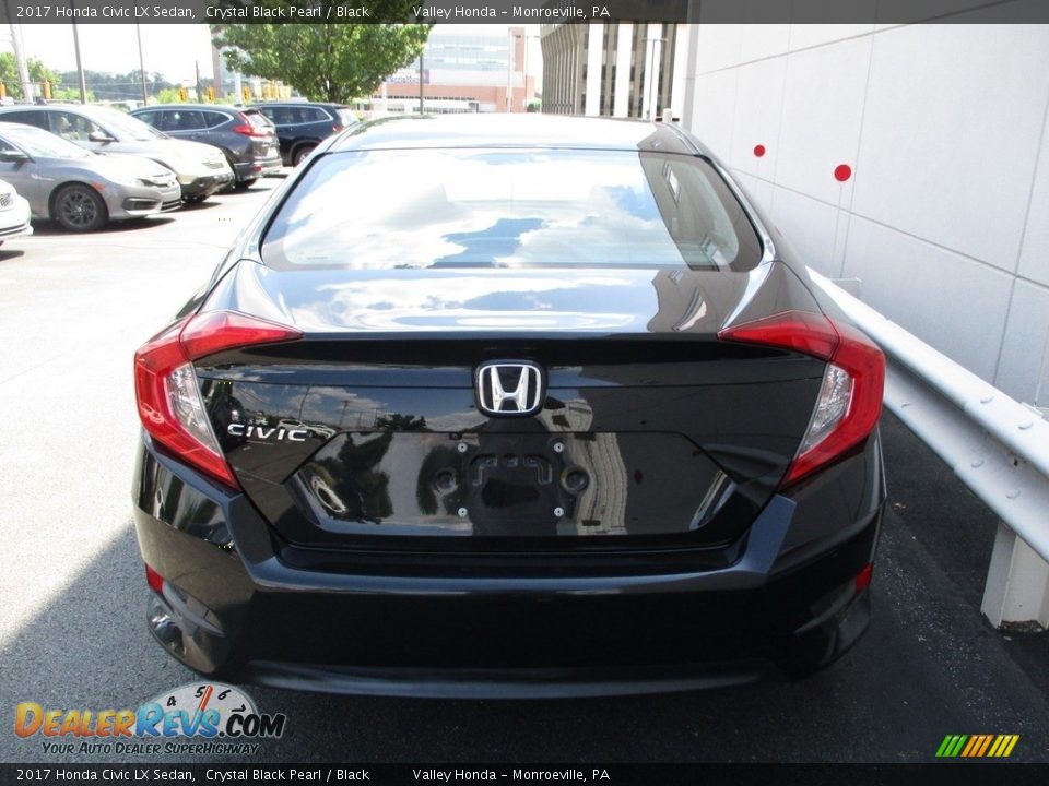 2017 Honda Civic LX Sedan Crystal Black Pearl / Black Photo #3