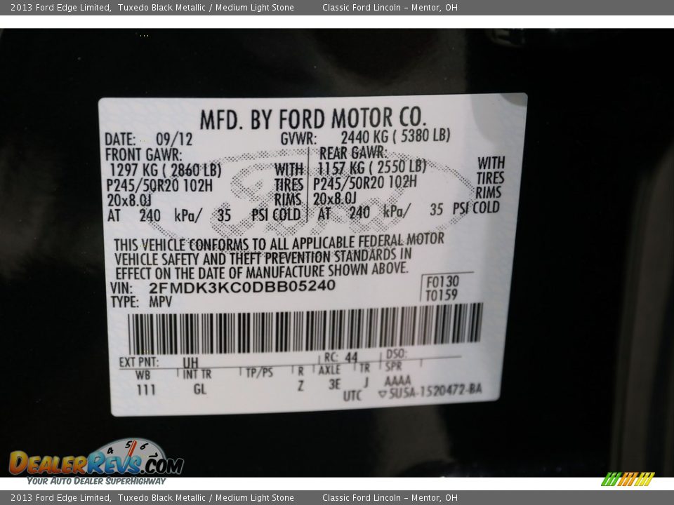 2013 Ford Edge Limited Tuxedo Black Metallic / Medium Light Stone Photo #30