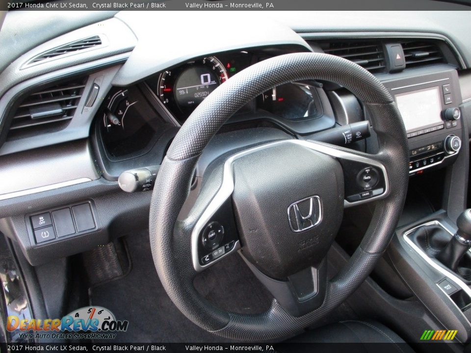 2017 Honda Civic LX Sedan Crystal Black Pearl / Black Photo #12