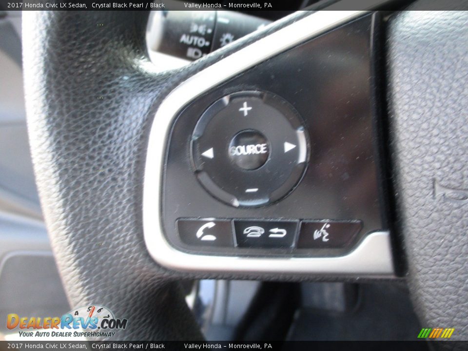 2017 Honda Civic LX Sedan Crystal Black Pearl / Black Photo #17