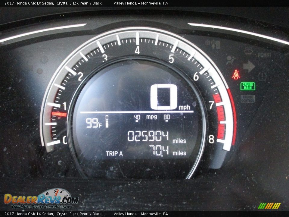 2017 Honda Civic LX Sedan Crystal Black Pearl / Black Photo #19