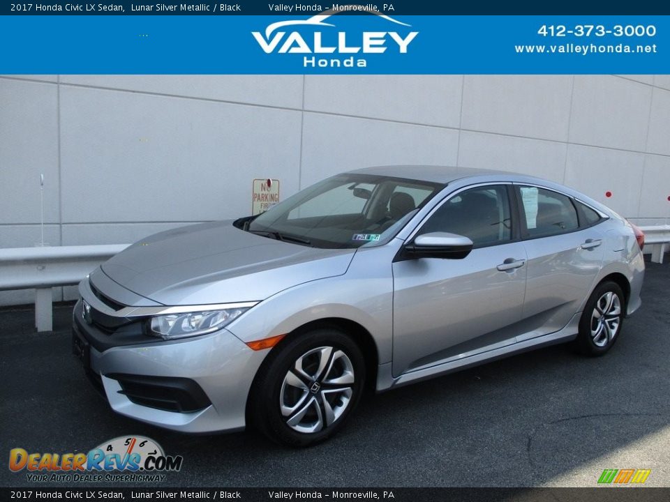 2017 Honda Civic LX Sedan Lunar Silver Metallic / Black Photo #1