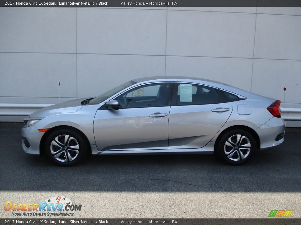 2017 Honda Civic LX Sedan Lunar Silver Metallic / Black Photo #2