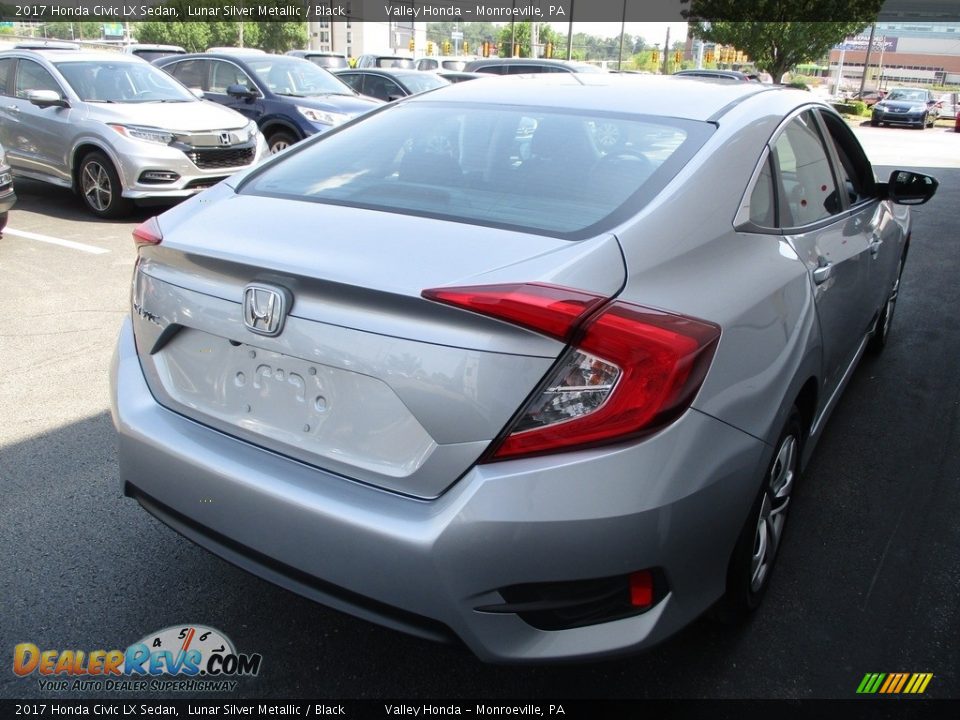 2017 Honda Civic LX Sedan Lunar Silver Metallic / Black Photo #5
