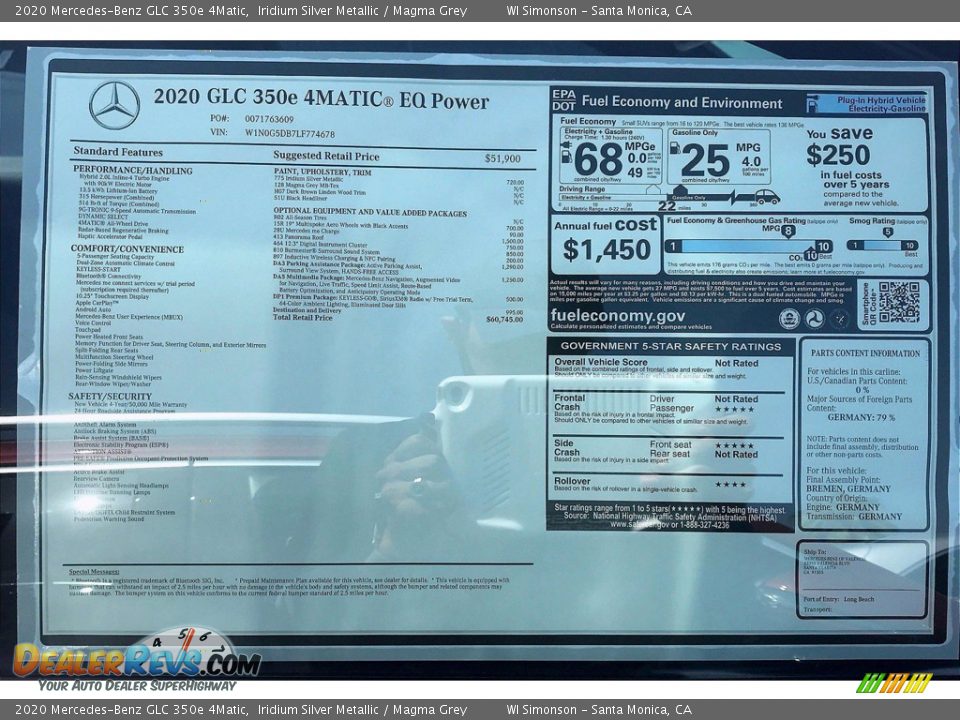 2020 Mercedes-Benz GLC 350e 4Matic Iridium Silver Metallic / Magma Grey Photo #11