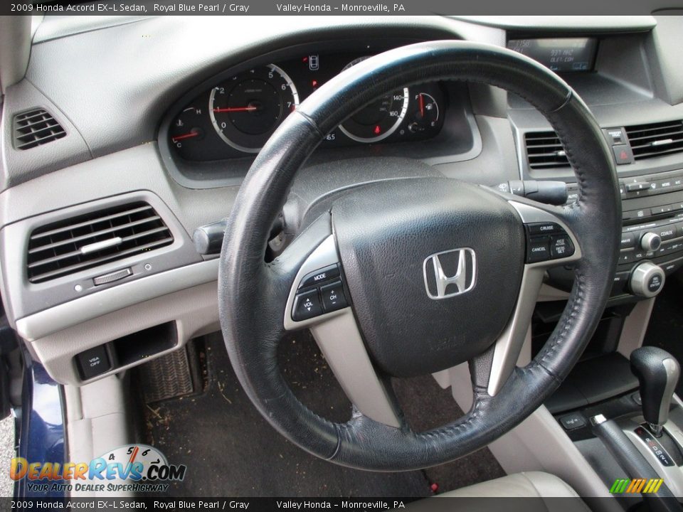 2009 Honda Accord EX-L Sedan Royal Blue Pearl / Gray Photo #14