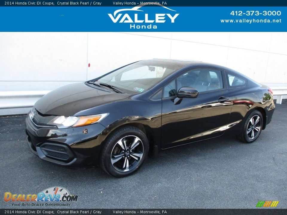2014 Honda Civic EX Coupe Crystal Black Pearl / Gray Photo #1