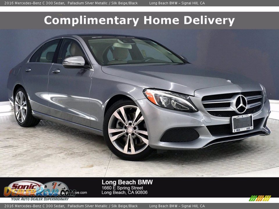 2016 Mercedes-Benz C 300 Sedan Palladium Silver Metallic / Silk Beige/Black Photo #1