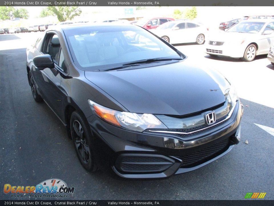 2014 Honda Civic EX Coupe Crystal Black Pearl / Gray Photo #7