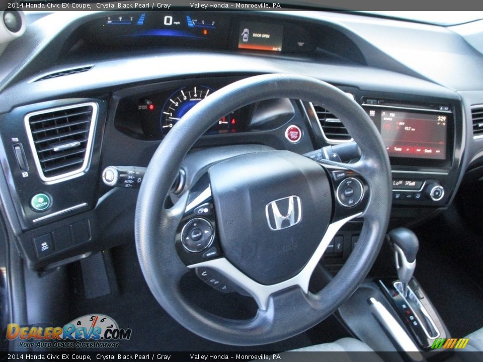 2014 Honda Civic EX Coupe Crystal Black Pearl / Gray Photo #14