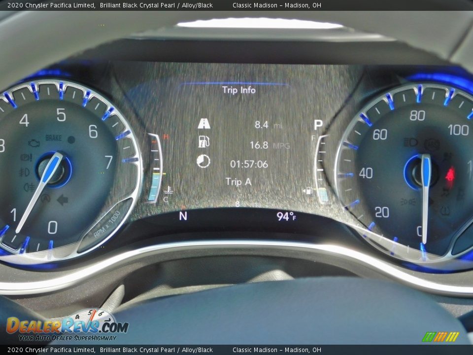 2020 Chrysler Pacifica Limited Brilliant Black Crystal Pearl / Alloy/Black Photo #11