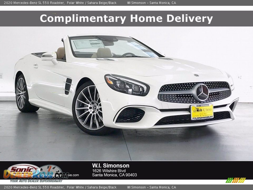 2020 Mercedes-Benz SL 550 Roadster Polar White / Sahara Beige/Black Photo #1