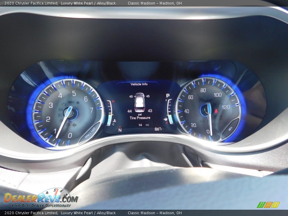 2020 Chrysler Pacifica Limited Luxury White Pearl / Alloy/Black Photo #11