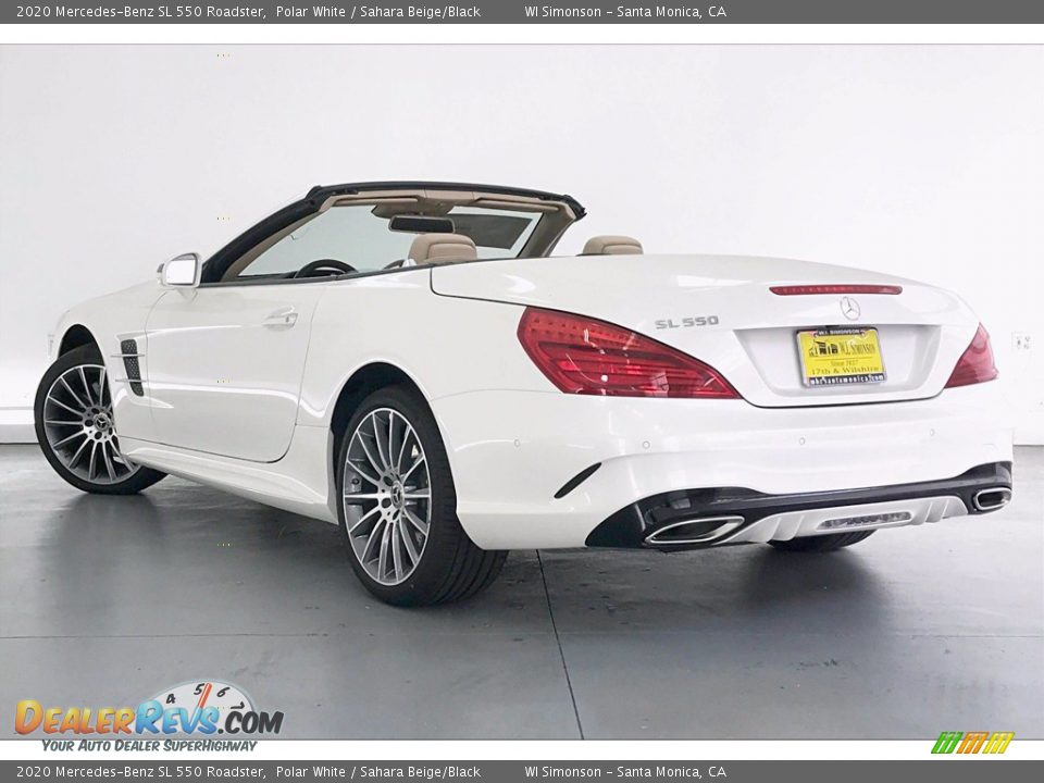 2020 Mercedes-Benz SL 550 Roadster Polar White / Sahara Beige/Black Photo #2