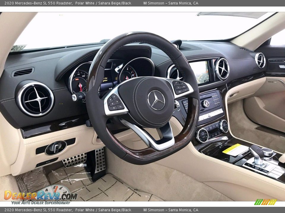 2020 Mercedes-Benz SL 550 Roadster Polar White / Sahara Beige/Black Photo #4