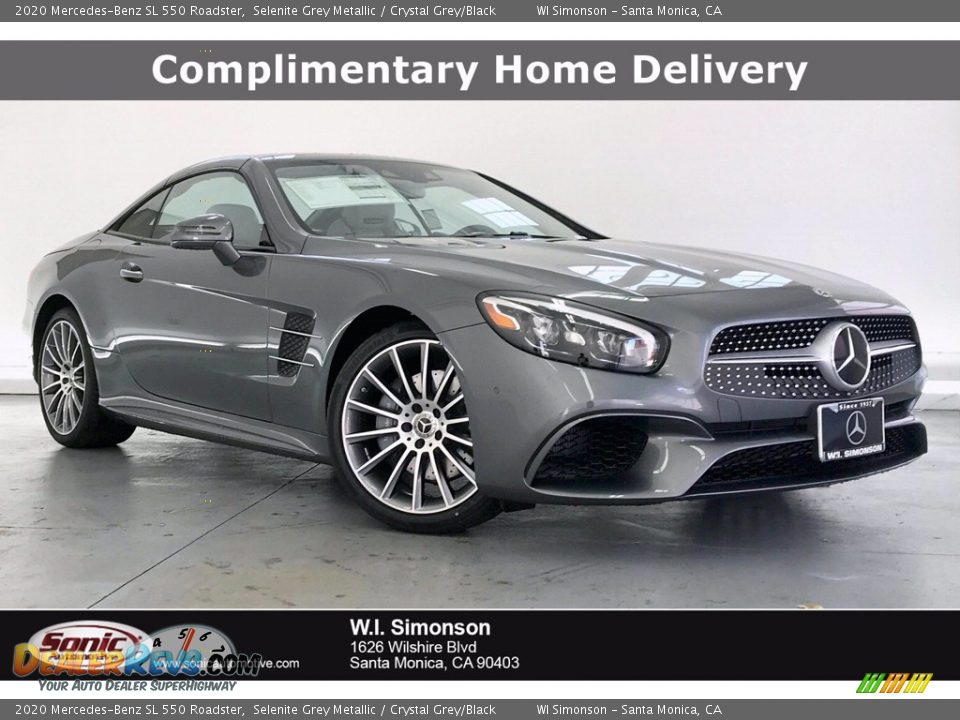 2020 Mercedes-Benz SL 550 Roadster Selenite Grey Metallic / Crystal Grey/Black Photo #1