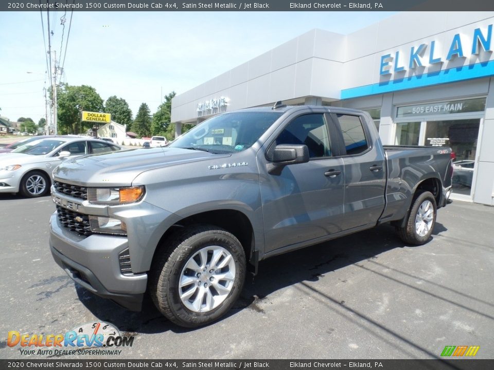 2020 Chevrolet Silverado 1500 Custom Double Cab 4x4 Satin Steel Metallic / Jet Black Photo #1