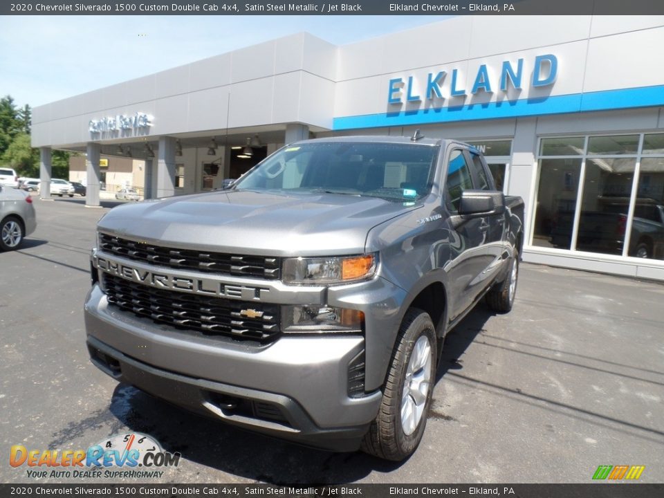 2020 Chevrolet Silverado 1500 Custom Double Cab 4x4 Satin Steel Metallic / Jet Black Photo #2