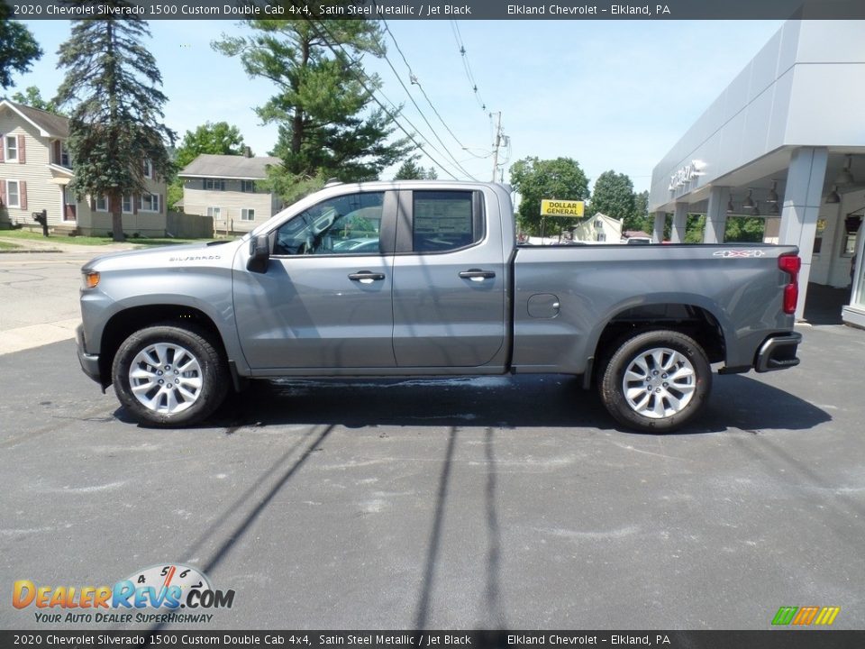 2020 Chevrolet Silverado 1500 Custom Double Cab 4x4 Satin Steel Metallic / Jet Black Photo #10