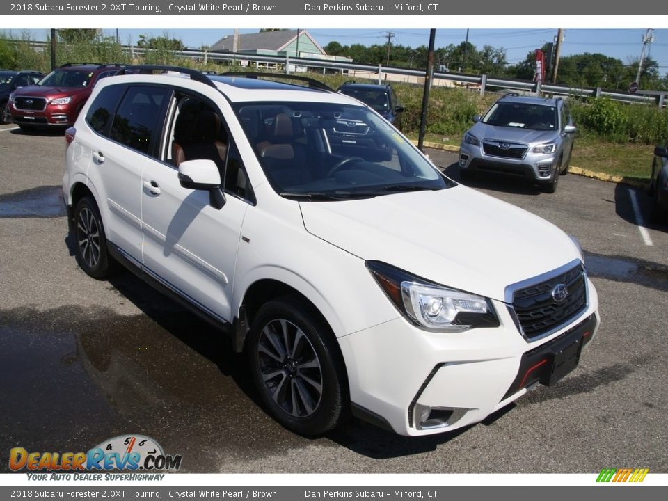 2018 Subaru Forester 2.0XT Touring Crystal White Pearl / Brown Photo #3
