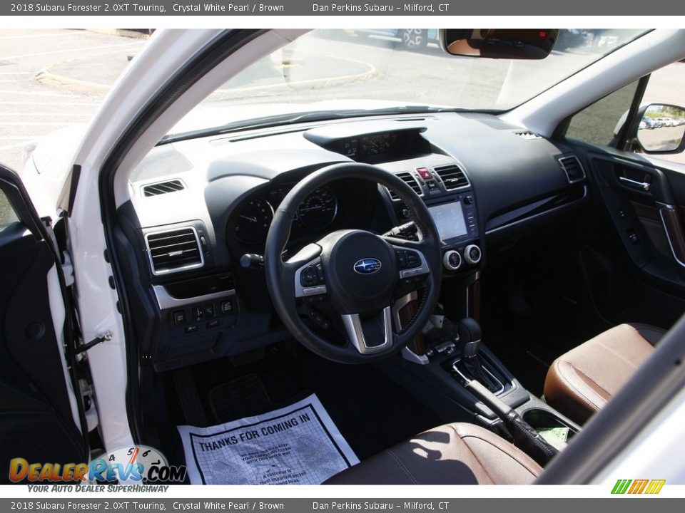 2018 Subaru Forester 2.0XT Touring Crystal White Pearl / Brown Photo #10