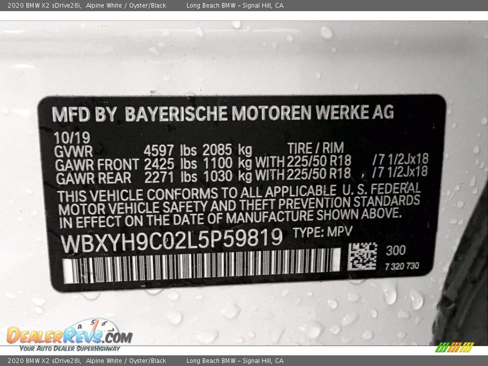 2020 BMW X2 sDrive28i Alpine White / Oyster/Black Photo #36