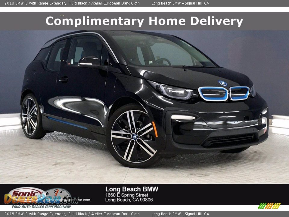 2018 BMW i3 with Range Extender Fluid Black / Atelier European Dark Cloth Photo #1