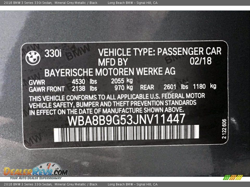 2018 BMW 3 Series 330i Sedan Mineral Grey Metallic / Black Photo #36