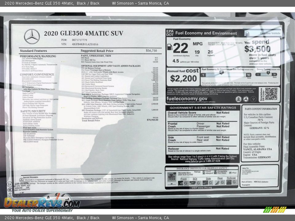 2020 Mercedes-Benz GLE 350 4Matic Black / Black Photo #10