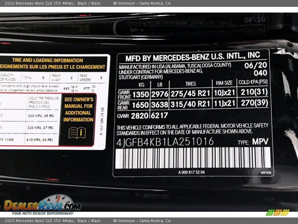 2020 Mercedes-Benz GLE 350 4Matic Black / Black Photo #11