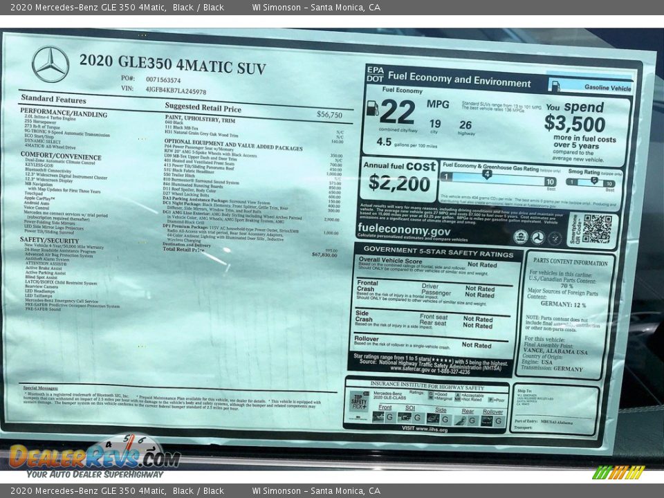 2020 Mercedes-Benz GLE 350 4Matic Black / Black Photo #11