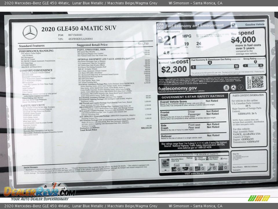 2020 Mercedes-Benz GLE 450 4Matic Lunar Blue Metallic / Macchiato Beige/Magma Grey Photo #10