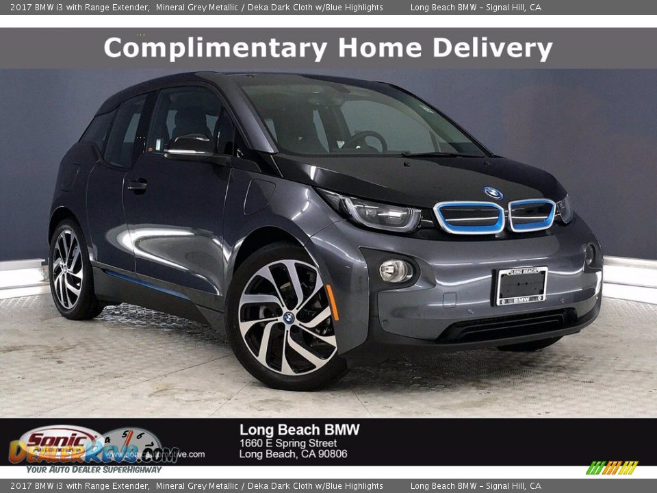 2017 BMW i3 with Range Extender Mineral Grey Metallic / Deka Dark Cloth w/Blue Highlights Photo #1