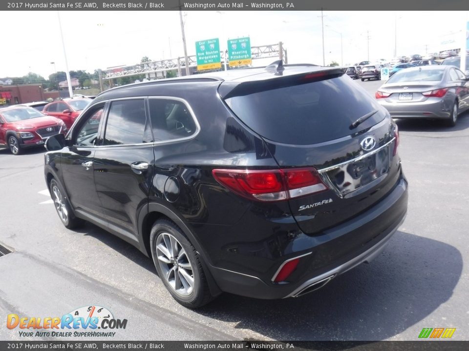 2017 Hyundai Santa Fe SE AWD Becketts Black / Black Photo #7